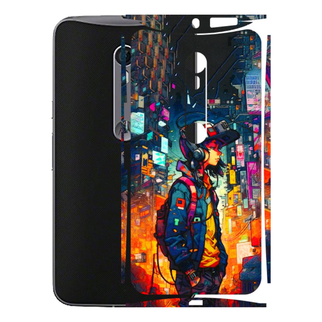 Motorola Phone Skins (All Models) - Street Anime Guy - 3D Embossed Finish (L-158) Motorola Moto X Style