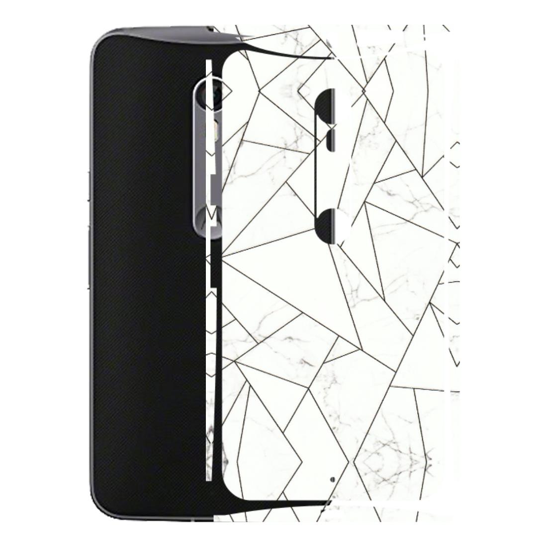 Motorola Phone Skins (All Models) - Luxury White Marble Effect - 3D Embossed Finish (L-168) Motorola Moto X Style