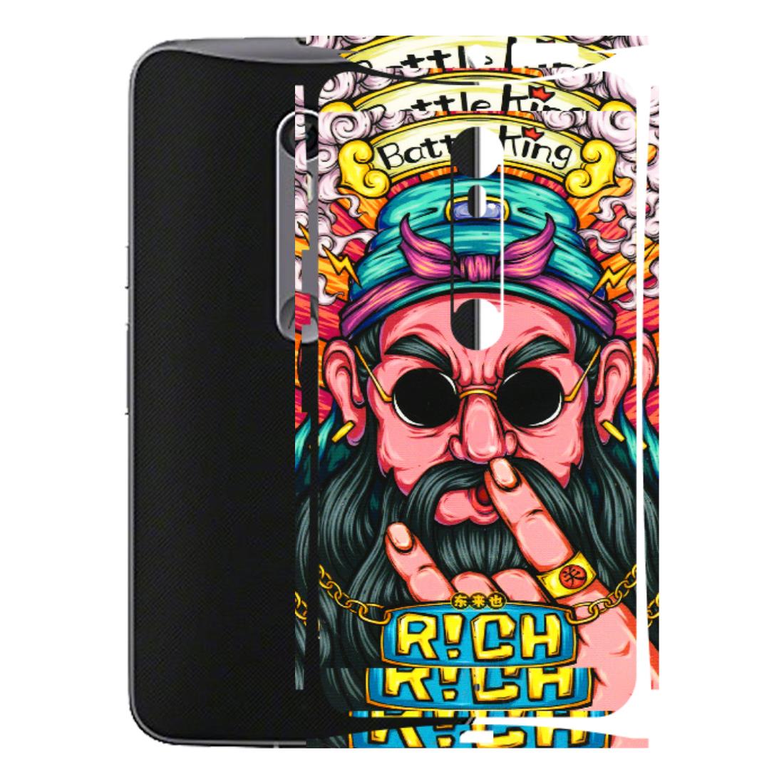 Motorola Phone Skins (All Models) - Battle King Dude Face - 3D Embossed Finish (L-178) Motorola Moto X Style