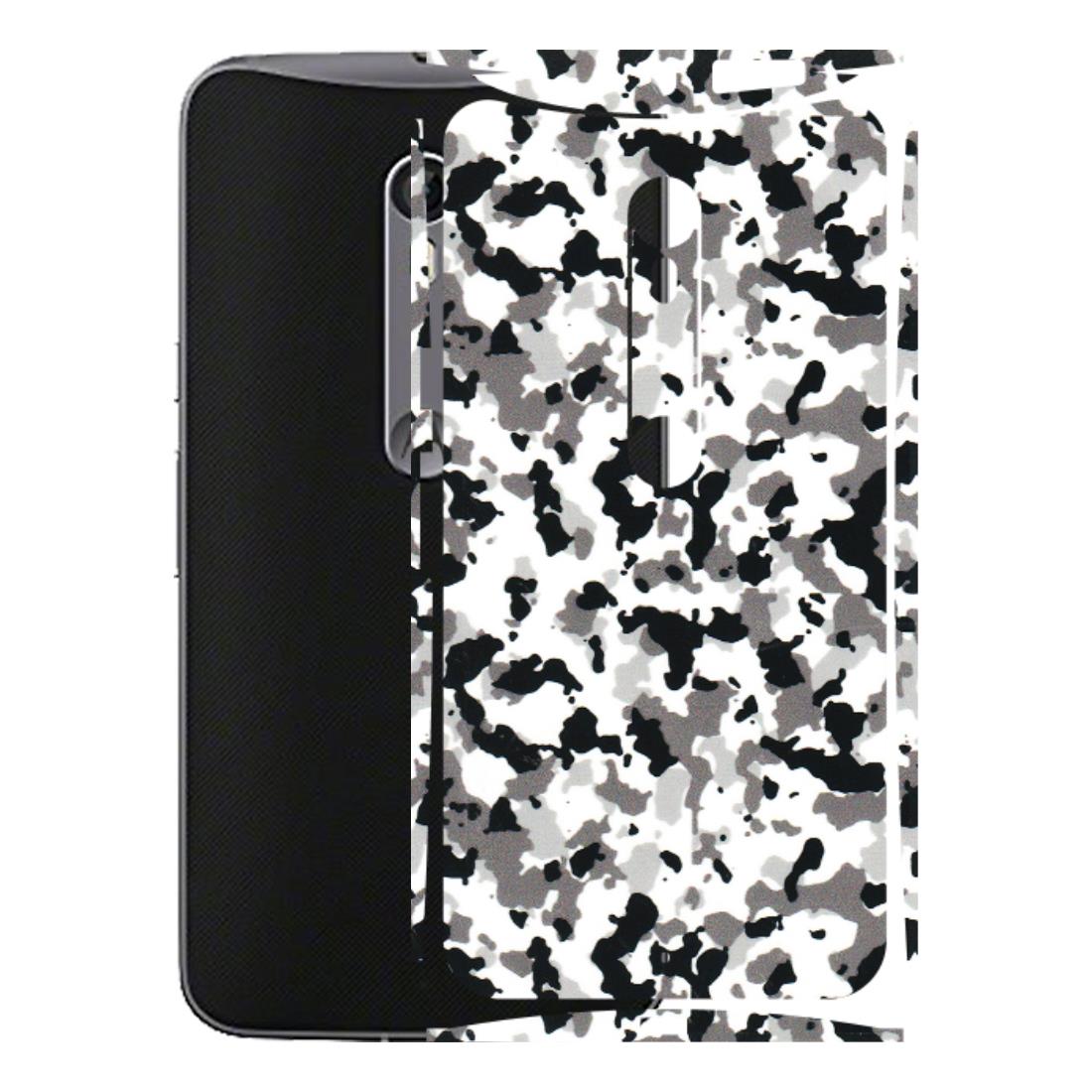 Motorola Phone Skins (All Models) - White Black Camouflage - 3D Embossed Finish (L-18) Motorola Moto X Style