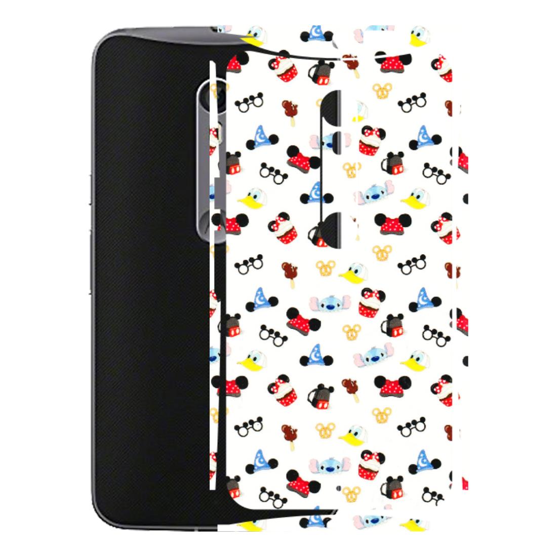 Motorola Phone Skins (All Models) - Minnie Mouse & Donald Doodles s - 3D Embossed Finish (L-194) Motorola Moto X Style