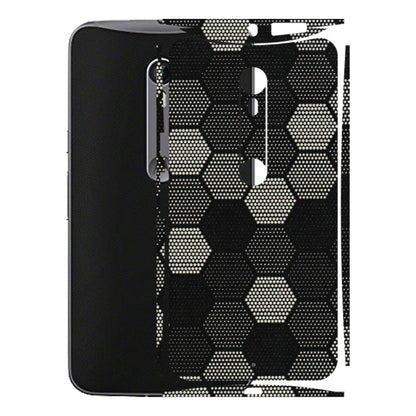 Motorola Phone Skins (All Models) - Black & White Dotted Honeycomb Texture - 3D Embossed Finish (L-202) Motorola Moto X Style
