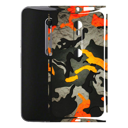 Motorola Phone Skins (All Models) - Orange Camouflage - 3D Embossed Finish (L-204) Motorola Moto X Style