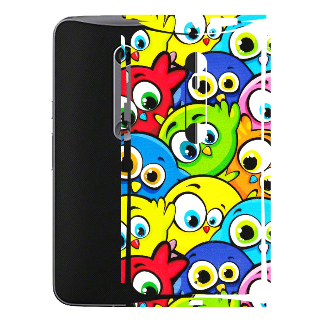 Motorola Phone Skins (All Models) - Cute Fluffy Birds - 3D Embossed Finish (L-213) Motorola Moto X Style
