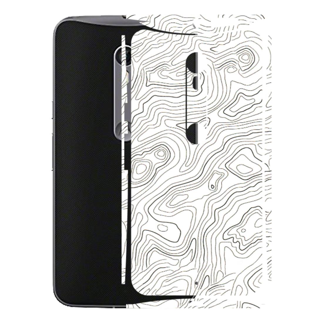 Motorola Phone Skins (All Models) - White Black Swirls - 3D Embossed Finish (L-219) Motorola Moto X Style