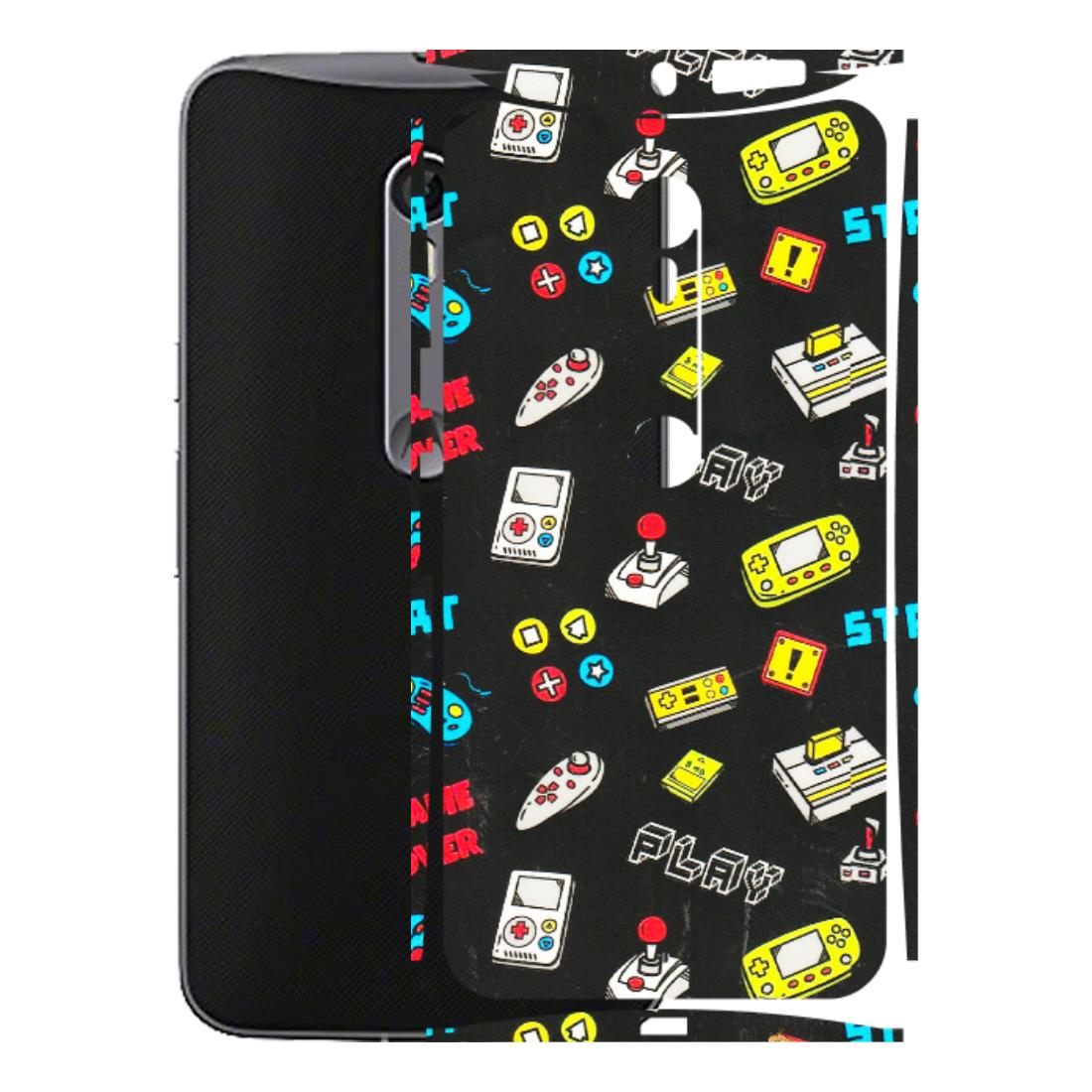 Motorola Phone Skins (All Models) - Gaming Doodles - 3D Embossed Finish (L-224) Motorola Moto X Style