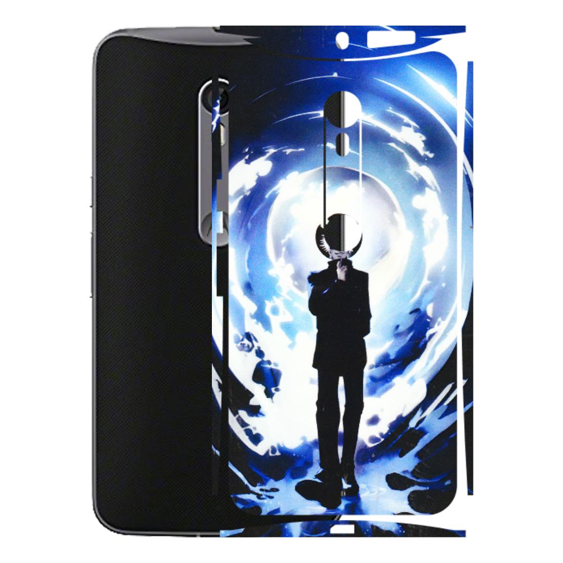 Motorola Phone Skins (All Models) - Satoru Gojo Dark Blue - 3D Embossed Finish (L-235) Motorola Moto X Style