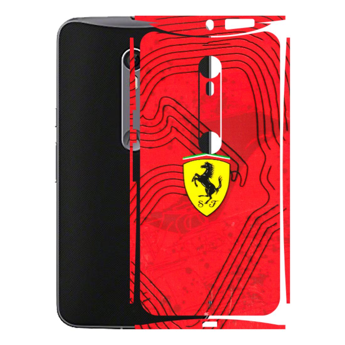 Motorola Phone Skins (All Models) - Red Ferrari Logo Stylish - 3D Embossed Finish (L-238) Motorola Moto X Style