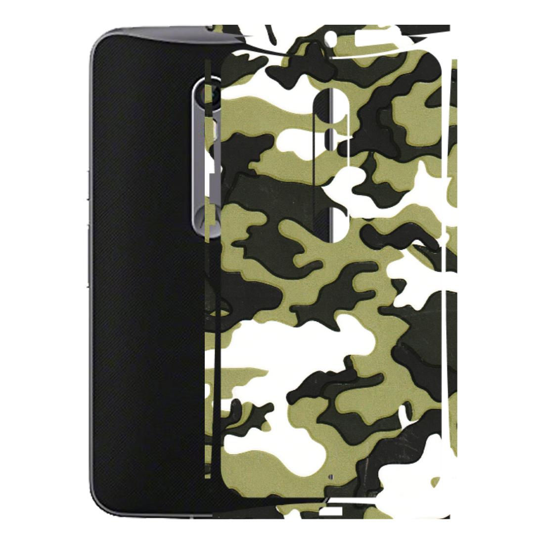 Motorola Phone Skins (All Models) - Camouflages White And Green - 3D Embossed Finish (L-243) Motorola Moto X Style