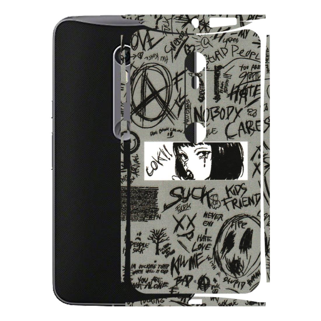 Motorola Phone Skins (All Models) - Never Have Love Anime - 3D Embossed Finish (L-260) Motorola Moto X Style