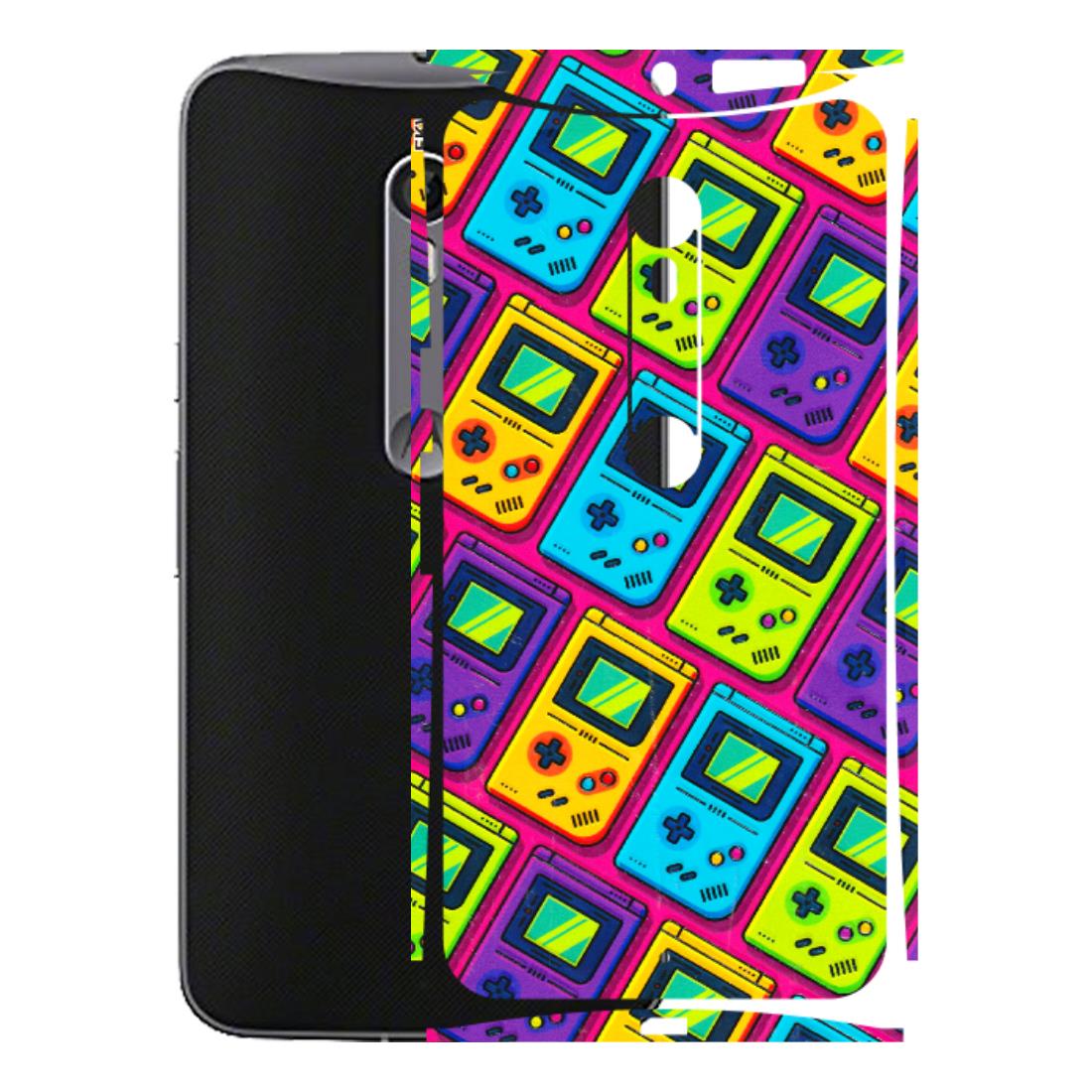 Motorola Phone Skins (All Models) - Gameboy Colourful - 3D Embossed Finish (L-266) Motorola Moto X Style