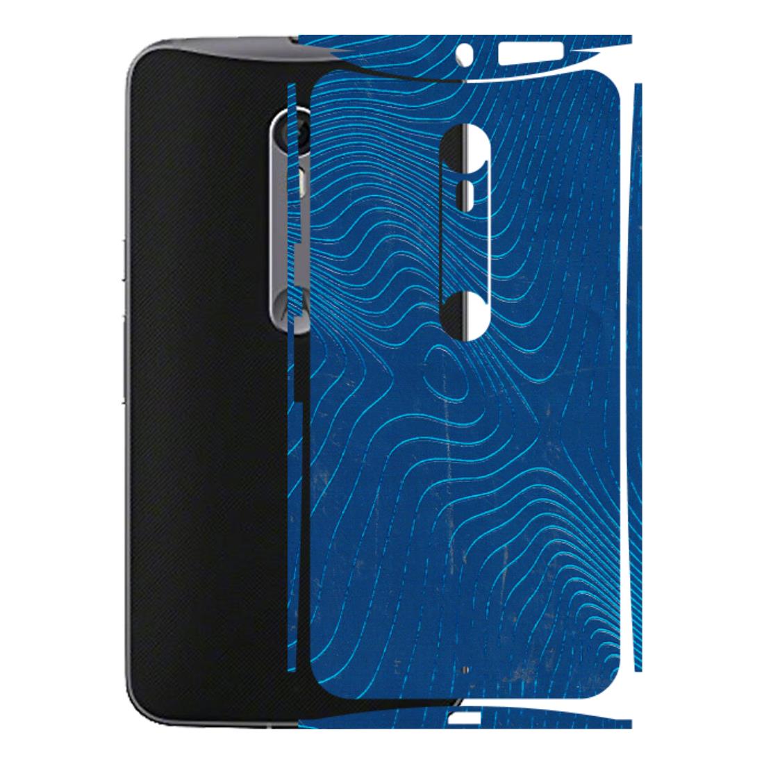 Motorola Phone Skins (All Models) - Abstract Blue Line Map - 3D Embossed Finish (L-272) Motorola Moto X Style