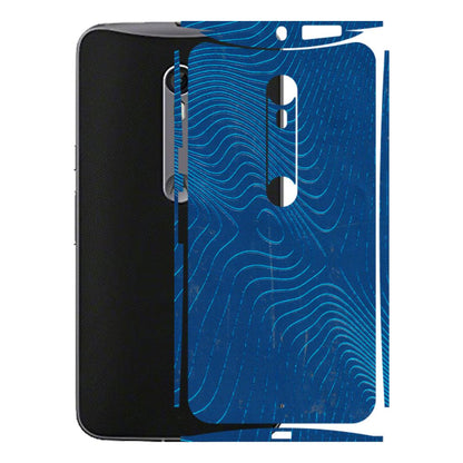 Motorola Phone Skins (All Models) - Abstract Blue Line Map - 3D Embossed Finish (L-272) Motorola Moto X Style