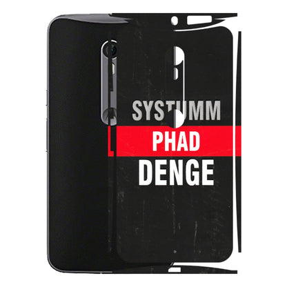 Motorola Phone Skins (All Models) - Systumm Phad Denge - 3D Embossed Finish (L-278) Motorola Moto X Style