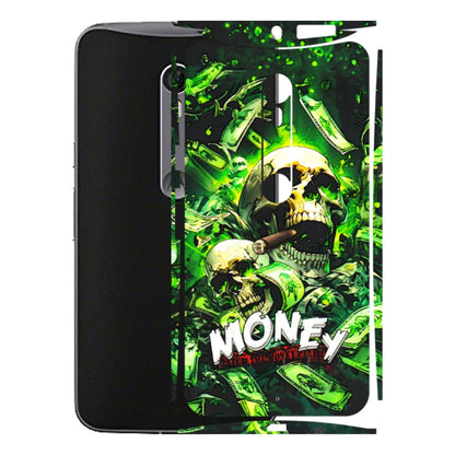Motorola Phone Skins (All Models) - Skull Money - 3D Embossed Finish (L-303) Motorola Moto X Style