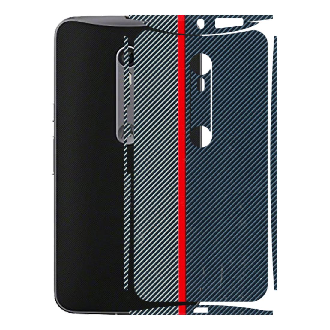 Motorola Phone Skins (All Models) - Blue Sober Lines - 3D Embossed Finish (L-305) Motorola Moto X Style