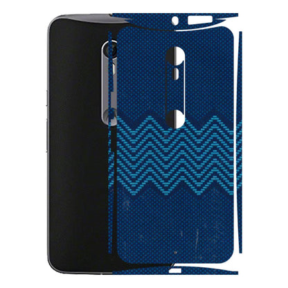 Motorola Phone Skins (All Models) - Blue Sober Waves - 3D Embossed Finish (L-306) Motorola Moto X Style