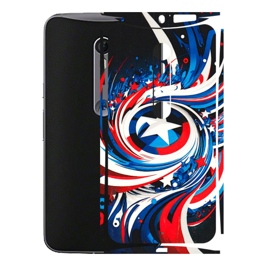 Motorola Phone Skins (All Models) - Captain America Logo - 3D Embossed Finish (L-307) Motorola Moto X Style