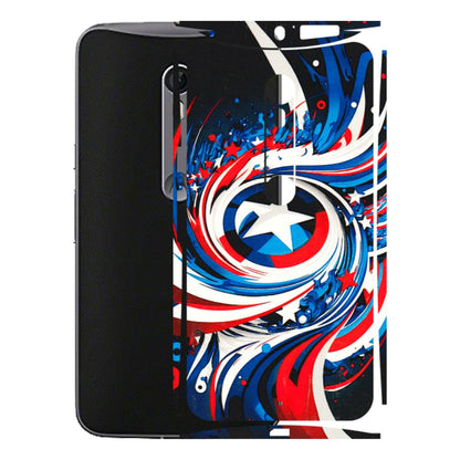 Motorola Phone Skins (All Models) - Captain America Logo - 3D Embossed Finish (L-307) Motorola Moto X Style