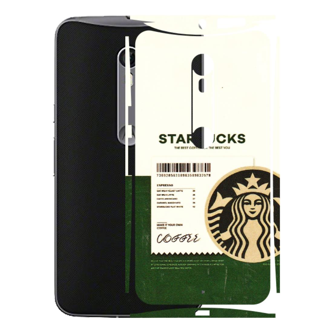 Motorola Phone Skins (All Models) - Starbucks Barcode - 3D Embossed Finish (L-308) Motorola Moto X Style