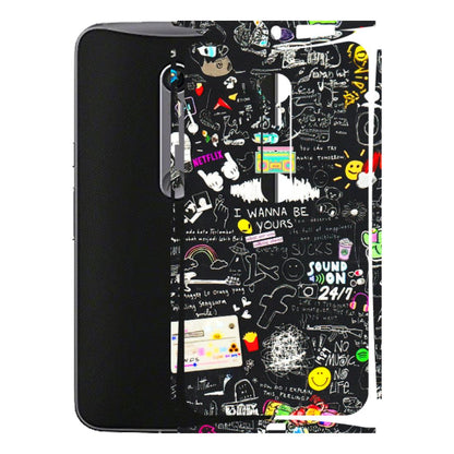 Motorola Phone Skins (All Models) - Black Creatives Doodles - 3D Embossed Finish (L-311) Motorola Moto X Style