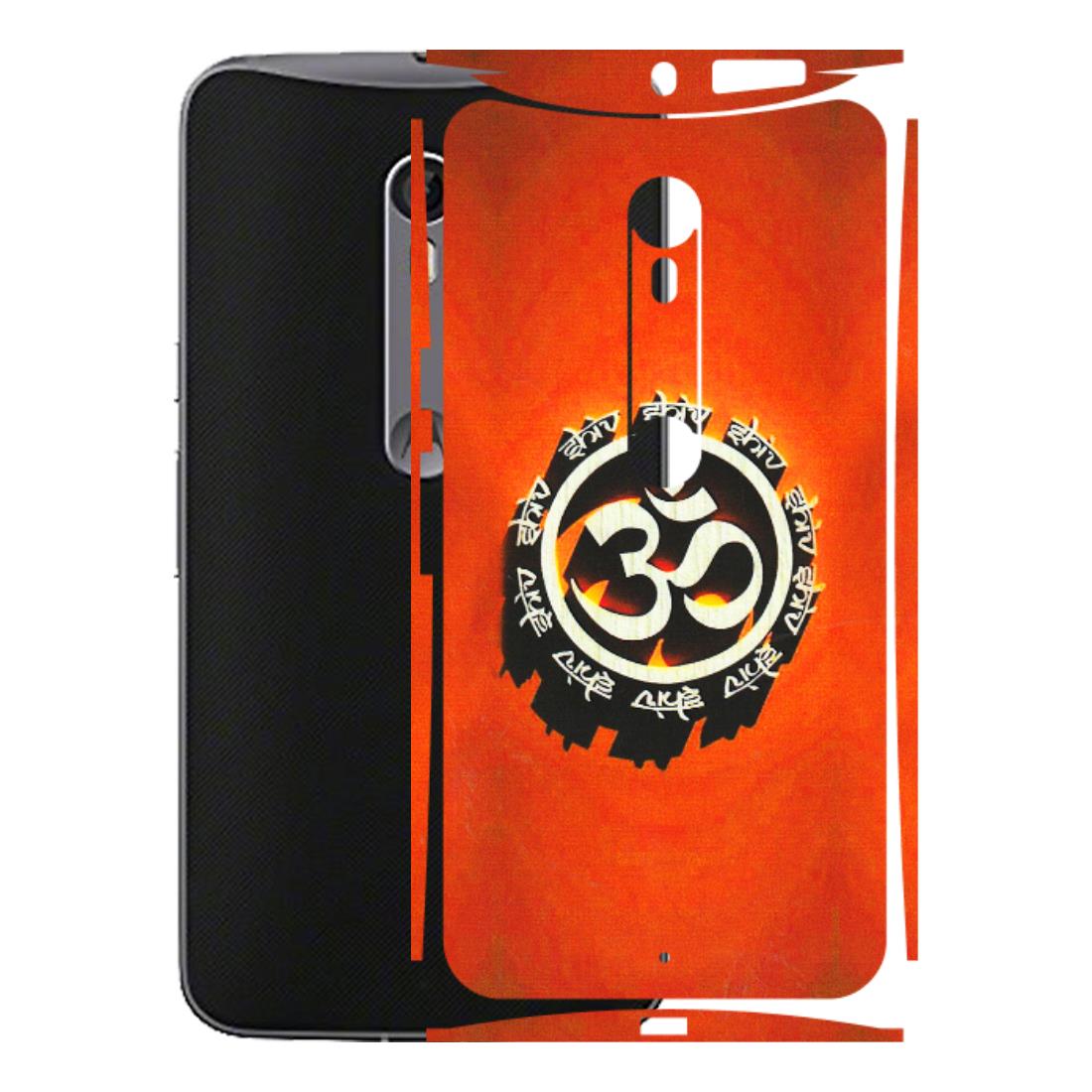 Motorola Phone Skins (All Models) - Aum Shiv Orange - 3D Embossed Finish (L-32) Motorola Moto X Style