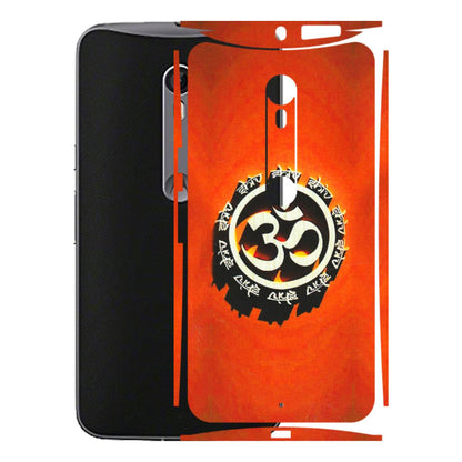 Motorola Phone Skins (All Models) - Aum Shiv Orange - 3D Embossed Finish (L-32) Motorola Moto X Style