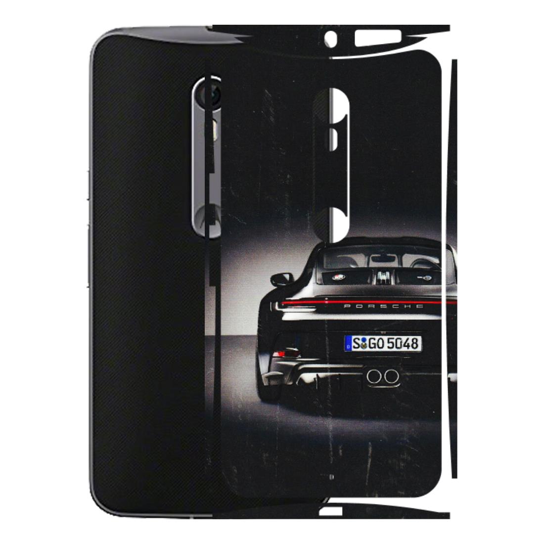 Motorola Phone Skins (All Models) - New Black Porsche GT3 - 3D Embossed Finish (L-327) Motorola Moto X Style