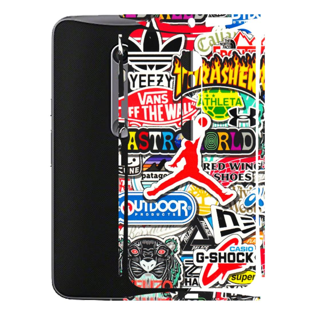Motorola Phone Skins (All Models) - Multi Brands Sticker Graffiti - 3D Embossed Finish (L-37) Motorola Moto X Style
