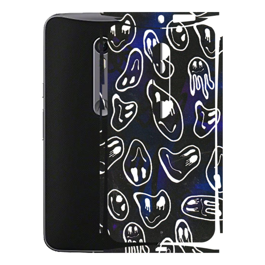 Motorola Phone Skins (All Models) - Distorted Smileys - 3D Embossed Finish (L-92) Motorola Moto X Style