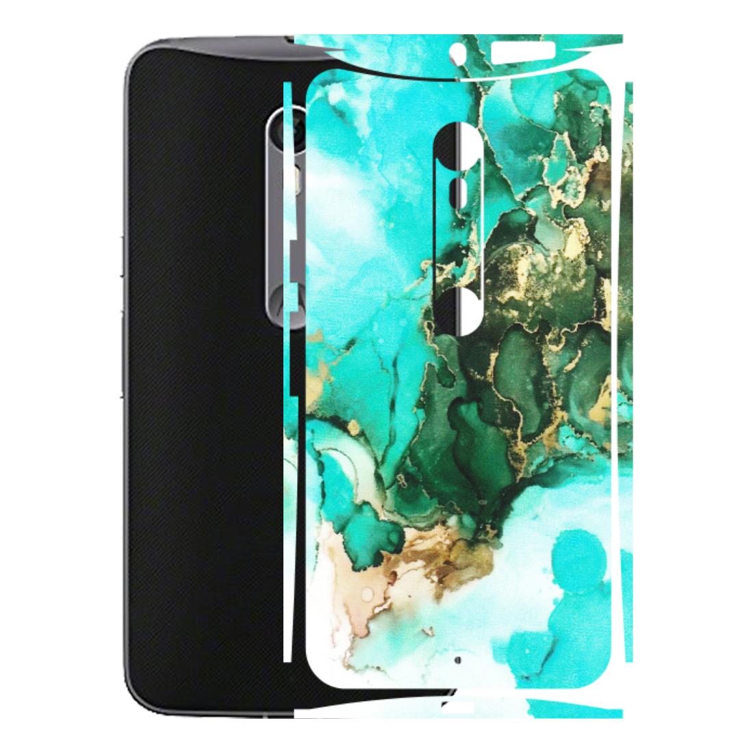 Motorola Phone Skins (All Models) - The Blue Gold Marble - Matte Finish (M-124) Motorola Moto X Style