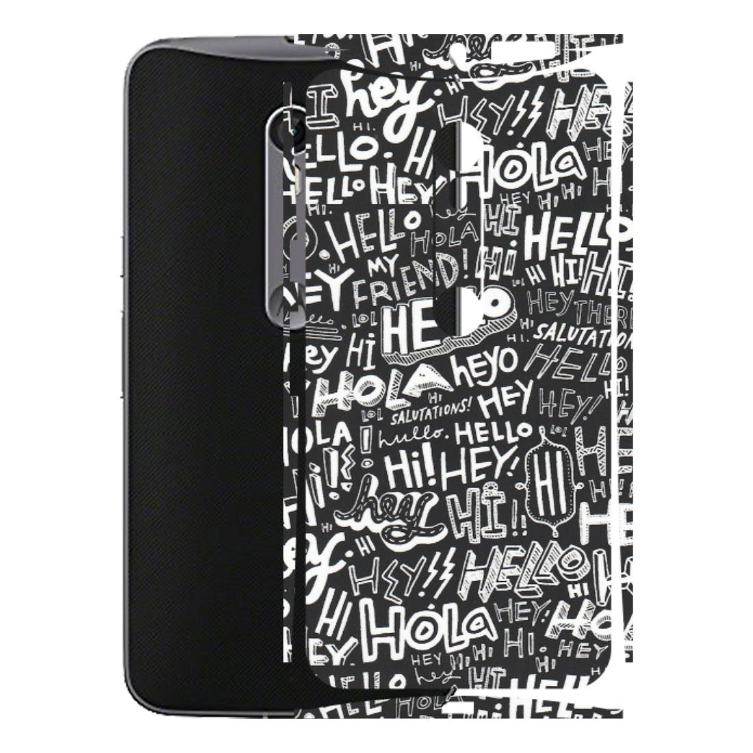 Motorola Phone Skins (All Models) - Hi Hello Doodles - Matte Finish (M-25) Motorola Moto X Style
