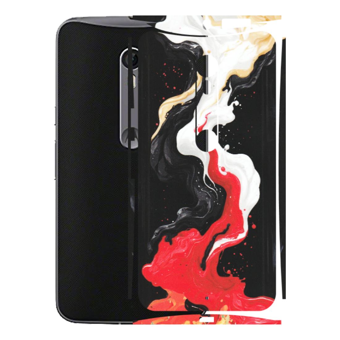 Motorola Phone Skins (All Models) - Black Red White Paint Splash Fusion - Matte Finish (M-56) Motorola Moto X Style