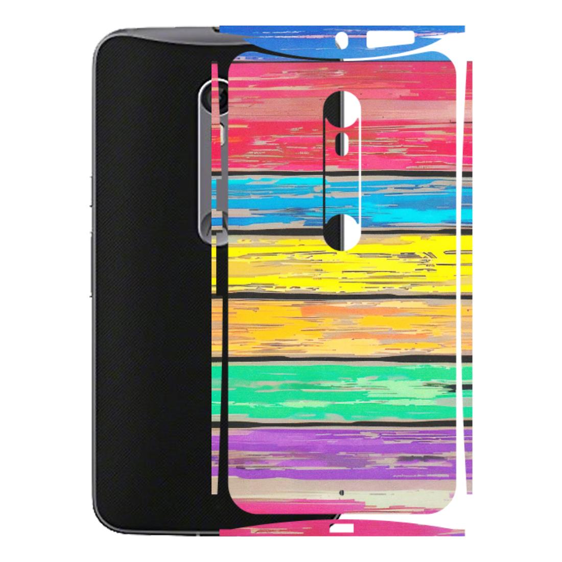 Motorola Phone Skins (All Models) - Multi Colour Wooden Wall - Matte Finish (M-96) Motorola Moto X Style