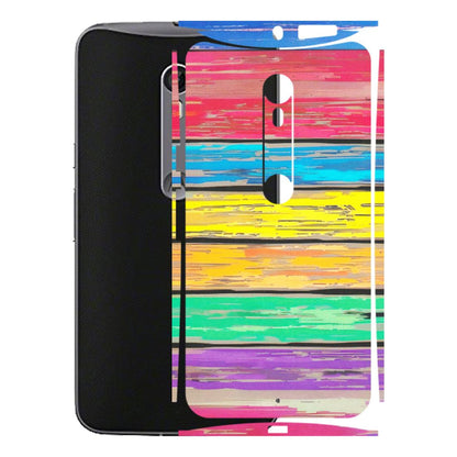 Motorola Phone Skins (All Models) - Multi Colour Wooden Wall - Matte Finish (M-96) Motorola Moto X Style