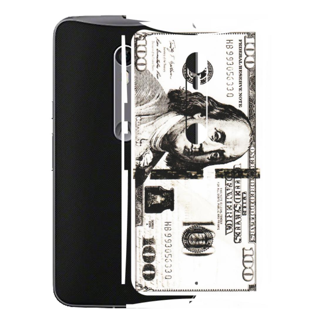 Motorola Phone Skins (All Models) - 100 Dollar Currency - Transparent Finish (T-01) Motorola Moto X Style