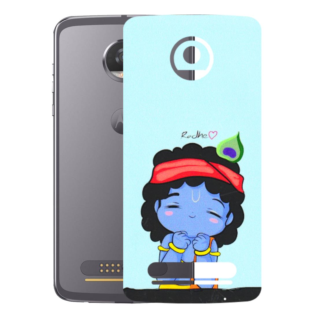 Motorola Phone Skins (All Models) - Radhe Radhe Cute Toon - 3D Embossed Finish (L-05) Motorola Moto Z2 Play