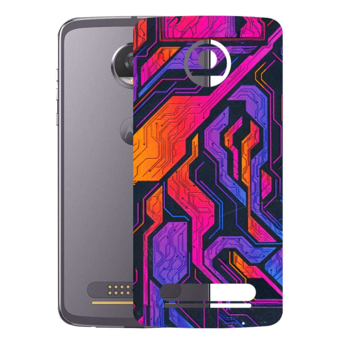 Motorola Phone Skins (All Models) - Tech Circuits Futuristic - 3D Embossed Finish (L-07) Motorola Moto Z2 Play