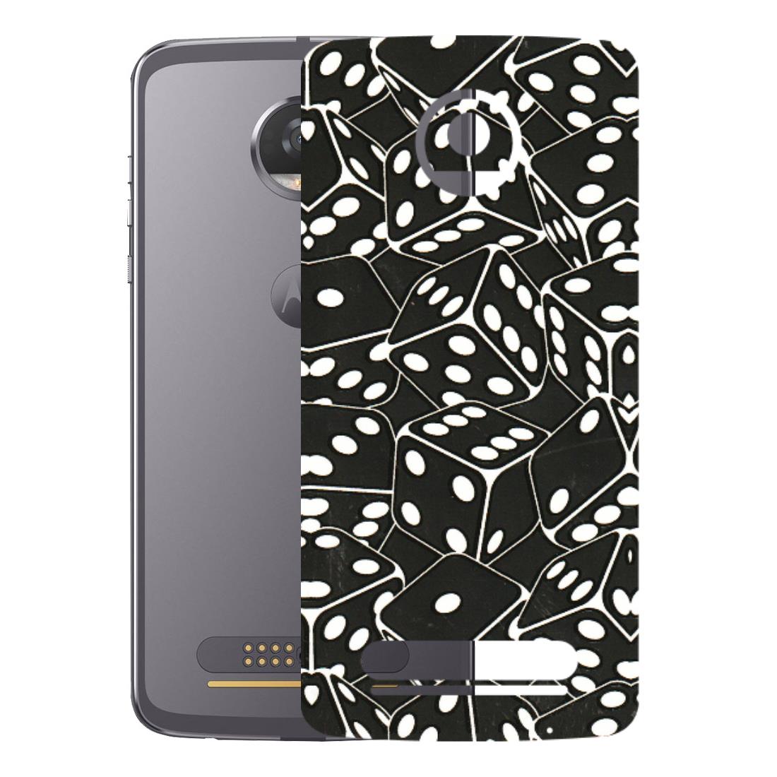 Motorola Phone Skins (All Models) - Big Black Dices - 3D Embossed Finish (L-106) Motorola Moto Z2 Play