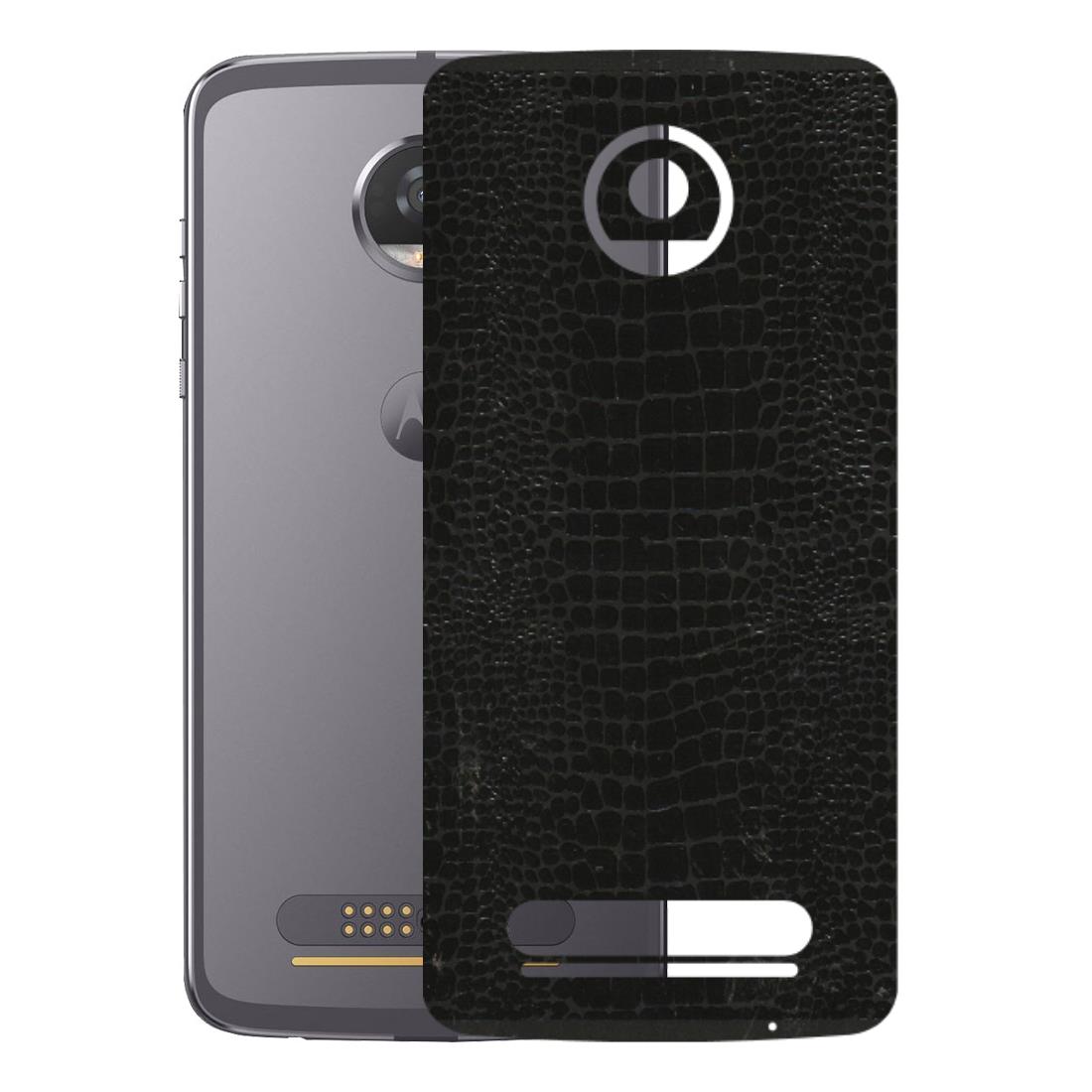 Motorola Phone Skins (All Models) - Snake Leather Black - 3D Embossed Finish (L-107) Motorola Moto Z2 Play