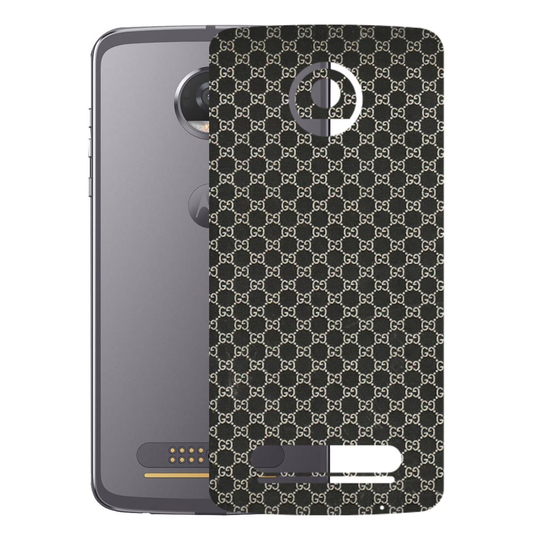 Motorola Phone Skins (All Models) - Black G Print - 3D Embossed Finish (L-109) Motorola Moto Z2 Play