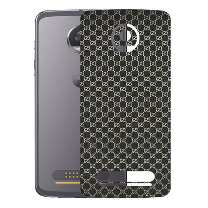 Motorola Phone Skins (All Models) - Black G Print - 3D Embossed Finish (L-109) Motorola Moto Z2 Play