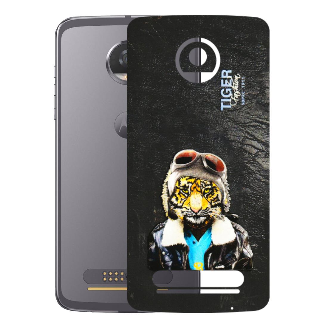 Motorola Phone Skins (All Models) - Rider Tiger - 3D Embossed Finish (L-113) Motorola Moto Z2 Play