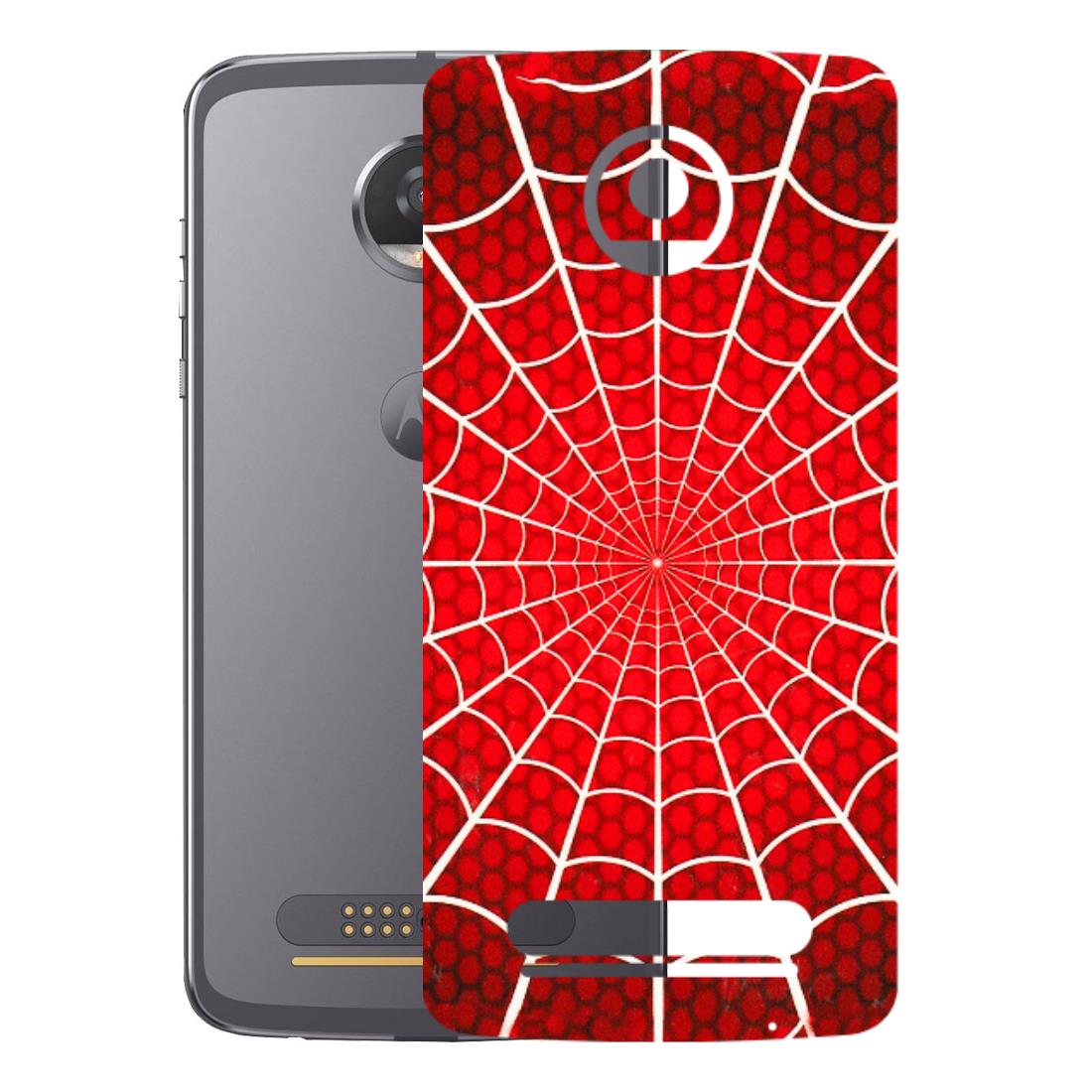Motorola Phone Skins (All Models) - Classic Spidey Web - 3D Embossed Finish (L-115) Motorola Moto Z2 Play