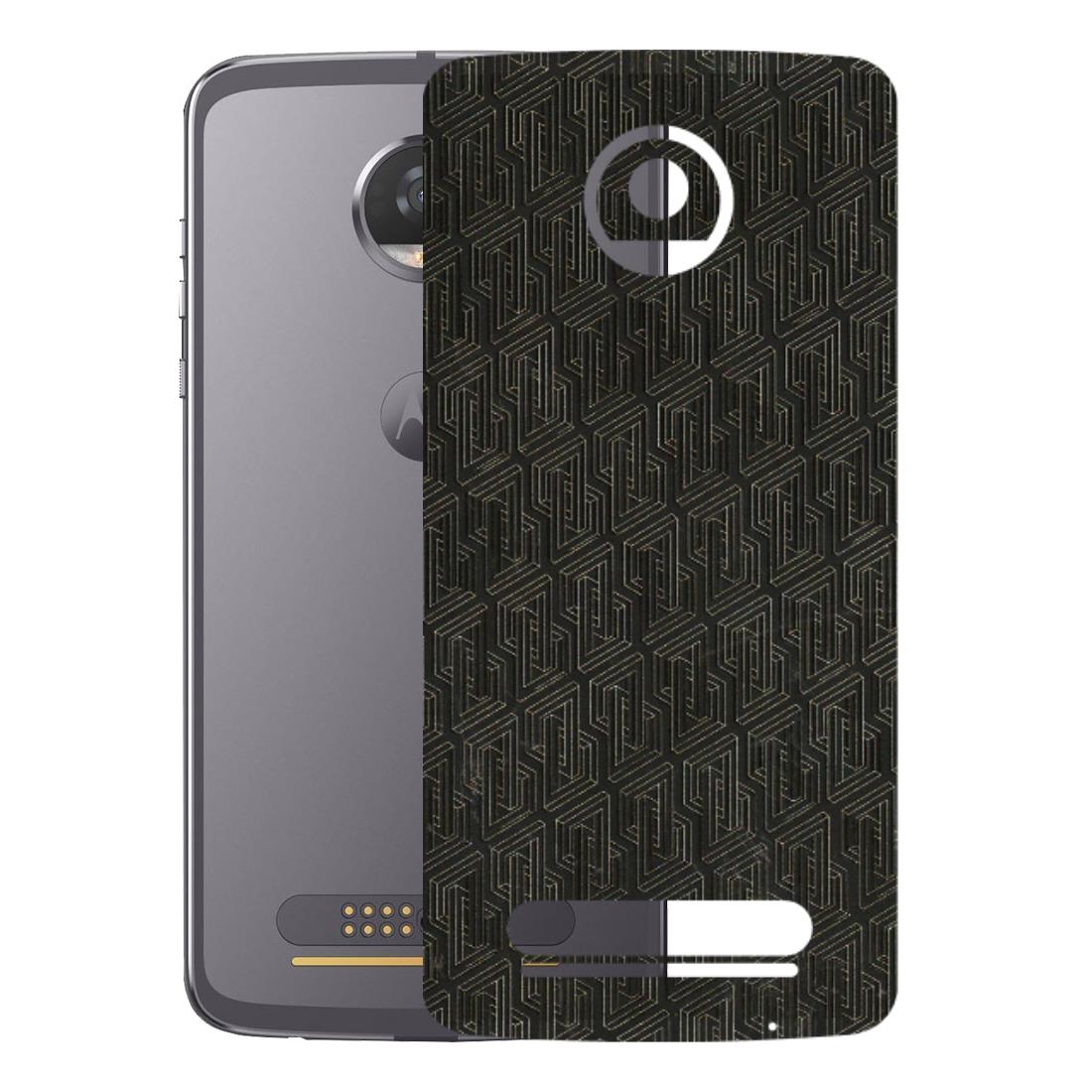 Motorola Phone Skins (All Models) - Black Abstract Pattern - 3D Embossed Finish (L-117) Motorola Moto Z2 Play