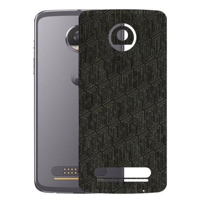 Motorola Phone Skins (All Models) - Black Abstract Pattern - 3D Embossed Finish (L-117) Motorola Moto Z2 Play