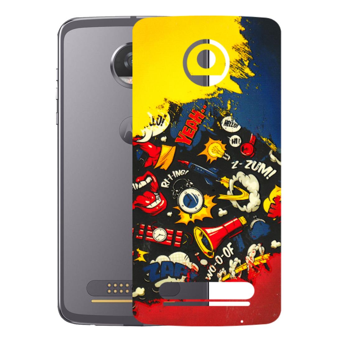 Motorola Phone Skins (All Models) - Pacific Doodle Art - 3D Embossed Finish (L-120) Motorola Moto Z2 Play