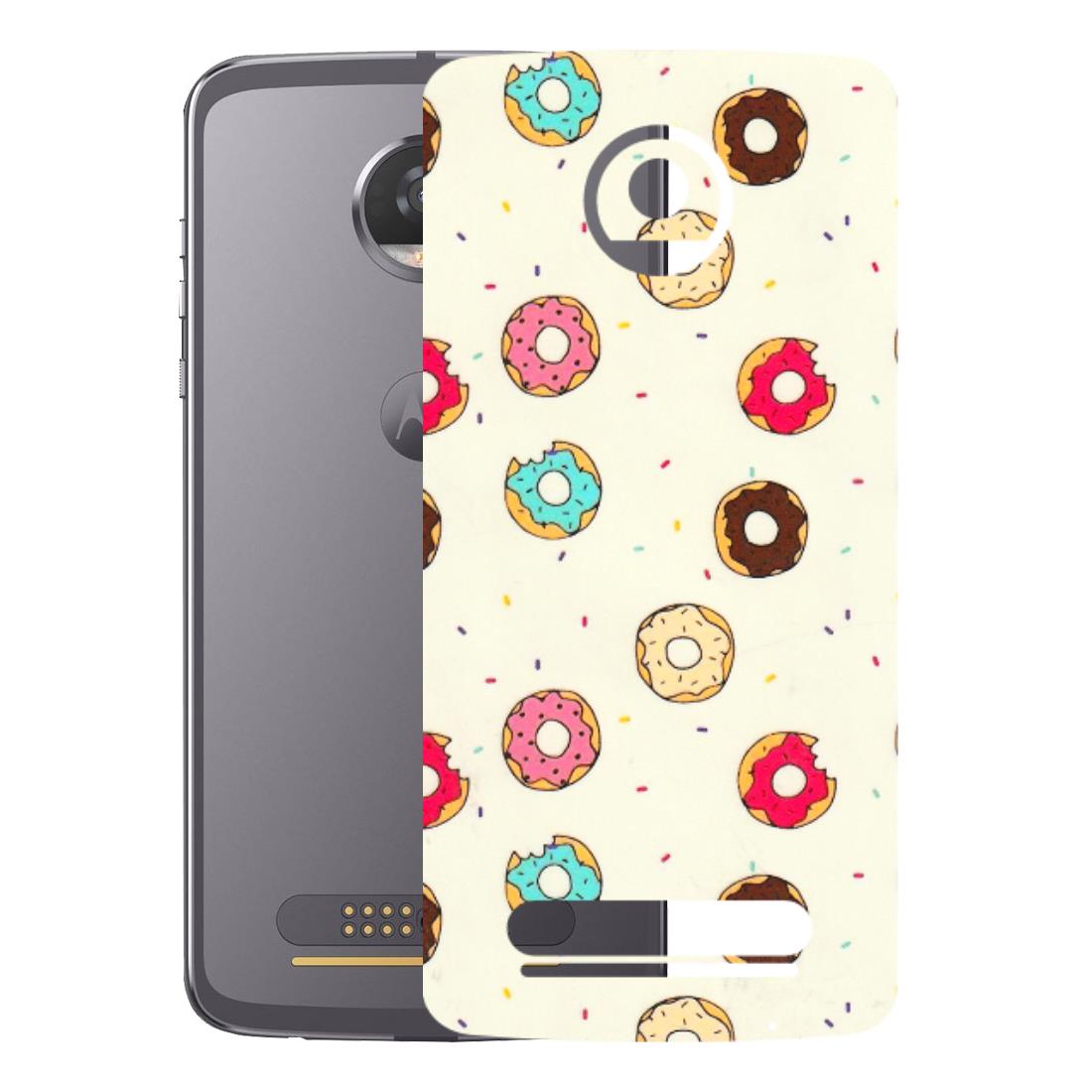 Motorola Phone Skins (All Models) - Mini Donuts Doodle Art - 3D Embossed Finish (L-122) Motorola Moto Z2 Play