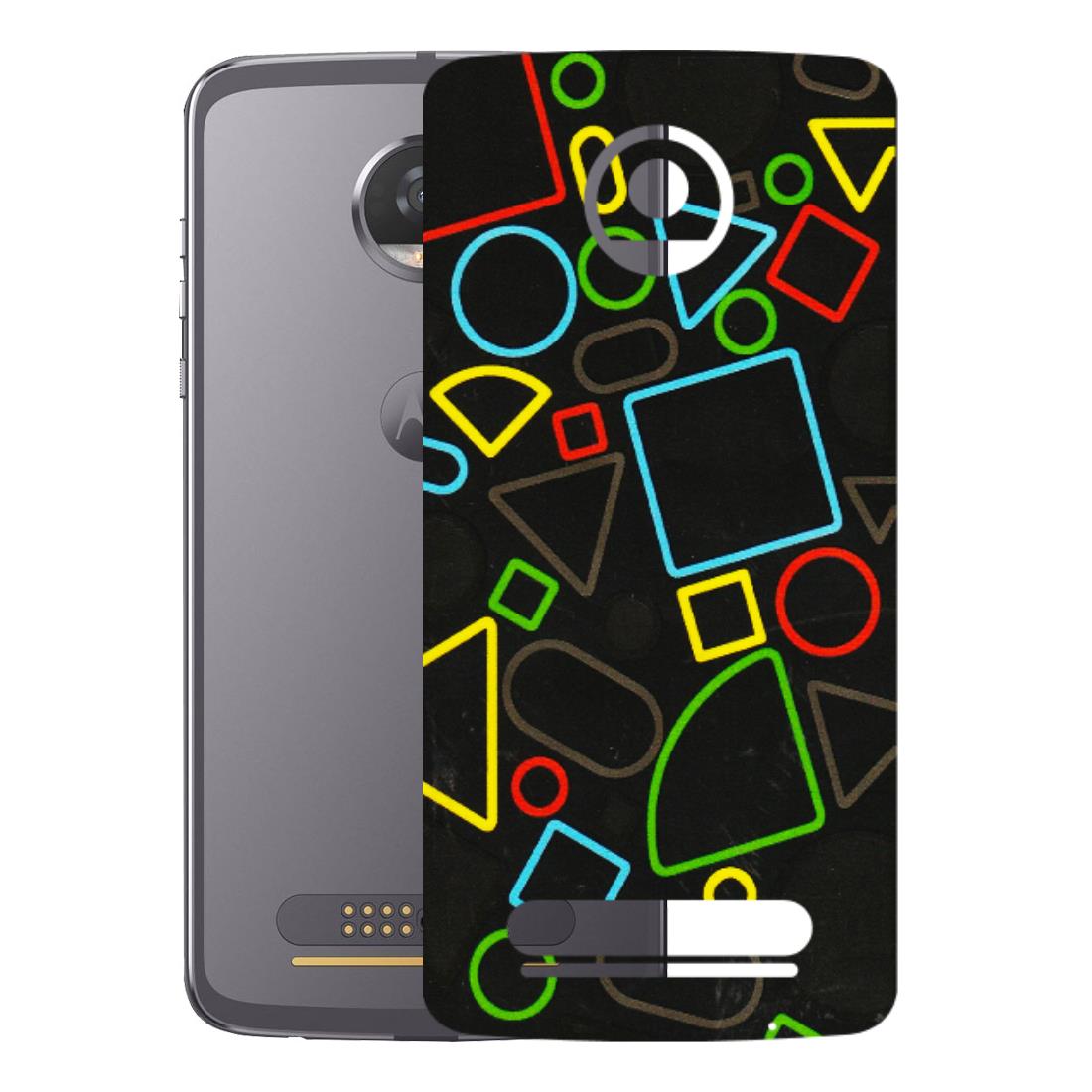 Motorola Phone Skins (All Models) - Black Shapes - 3D Embossed Finish (L-131) Motorola Moto Z2 Play