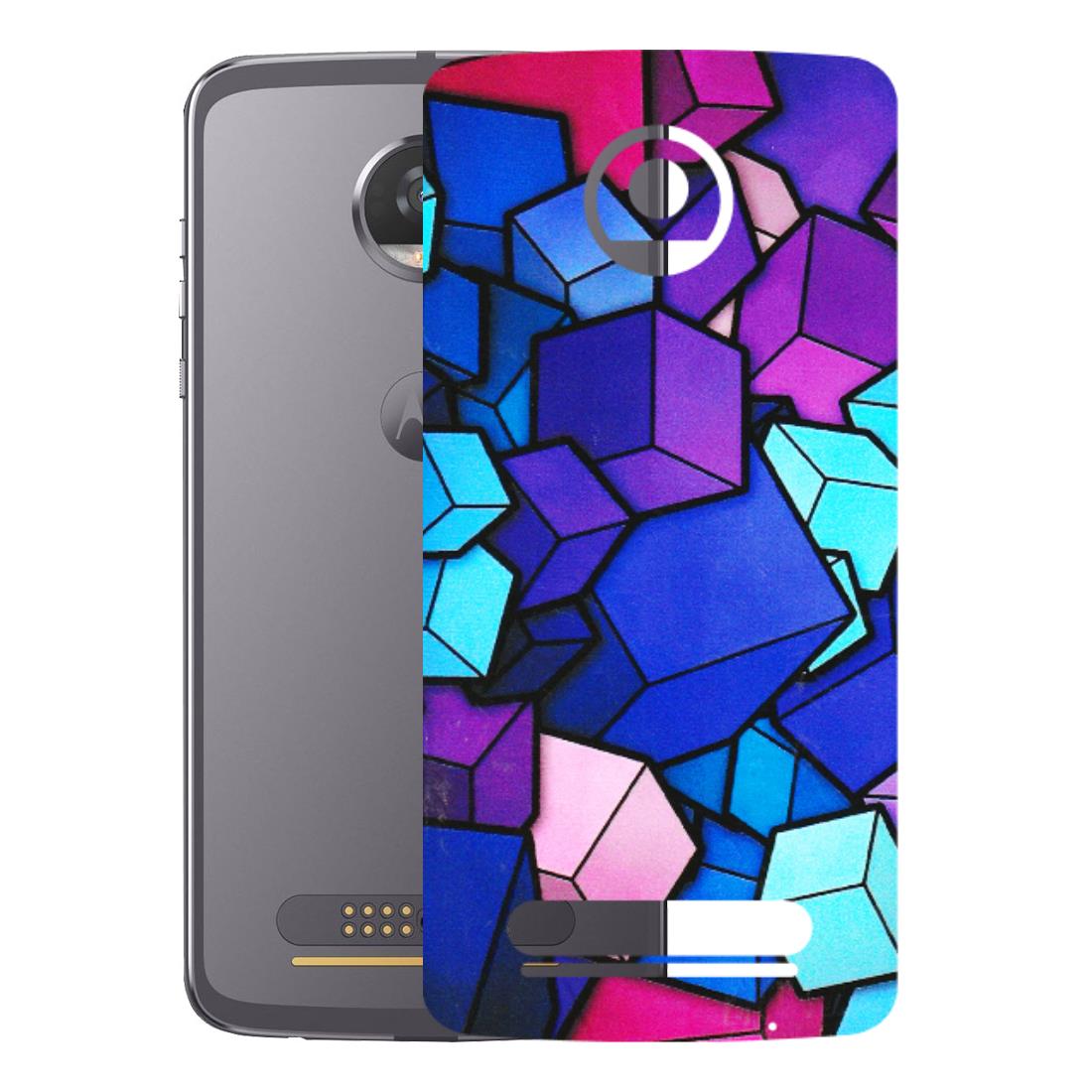 Motorola Phone Skins (All Models) - Cube Doodle - 3D Embossed Finish (L-141) Motorola Moto Z2 Play